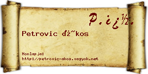 Petrovic Ákos névjegykártya